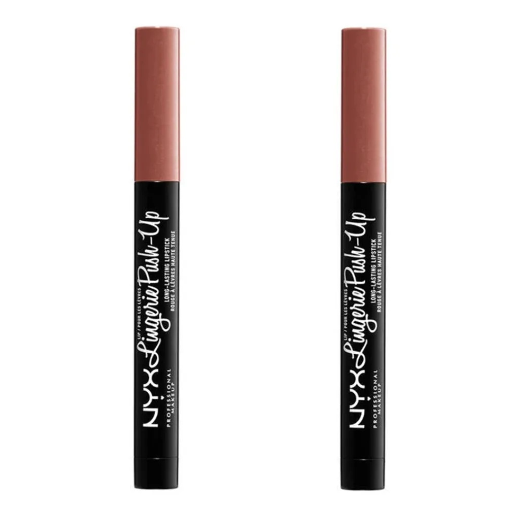 Pack of 2 NYX Lip Lingerie Push-Up Long Lasting Lipstick, Bedtime Flirt LIPLIPLS08