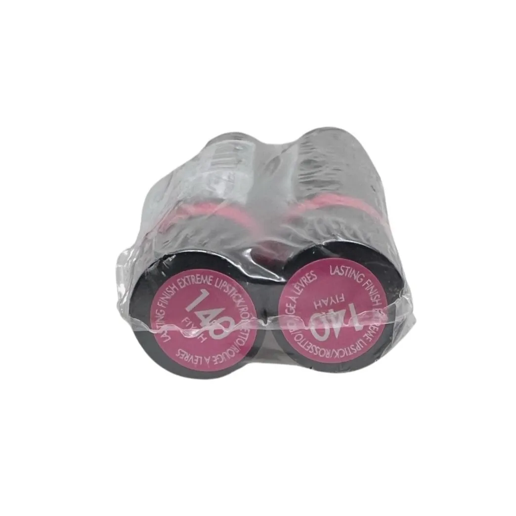 Pack of 2 Rimmel London Lasting Finish Extreme Lipstick, Fiyah 140