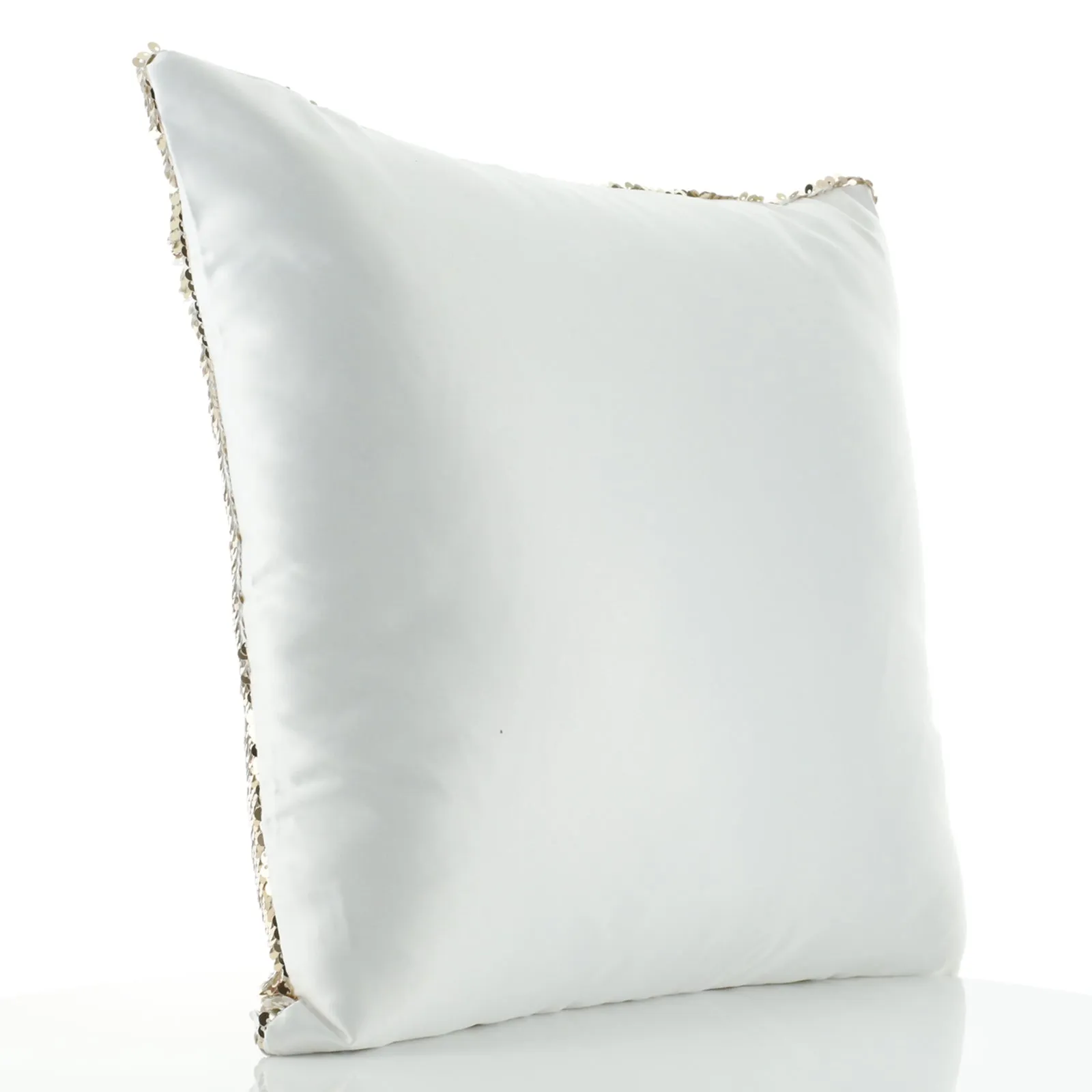 Personalised Sequin Cushion with Christmas Reindeer Deer Green Leaves and Cute Text