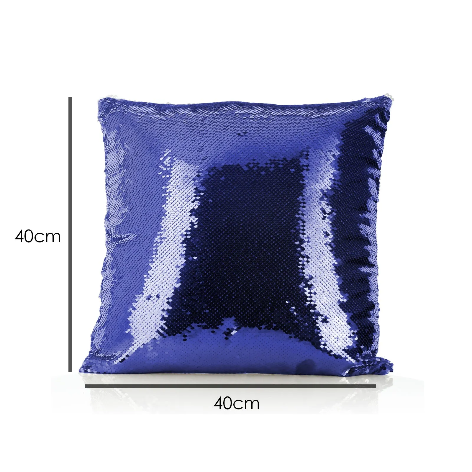 Personalised Sequin Cushion with Christmas Reindeer Deer Green Leaves and Cute Text