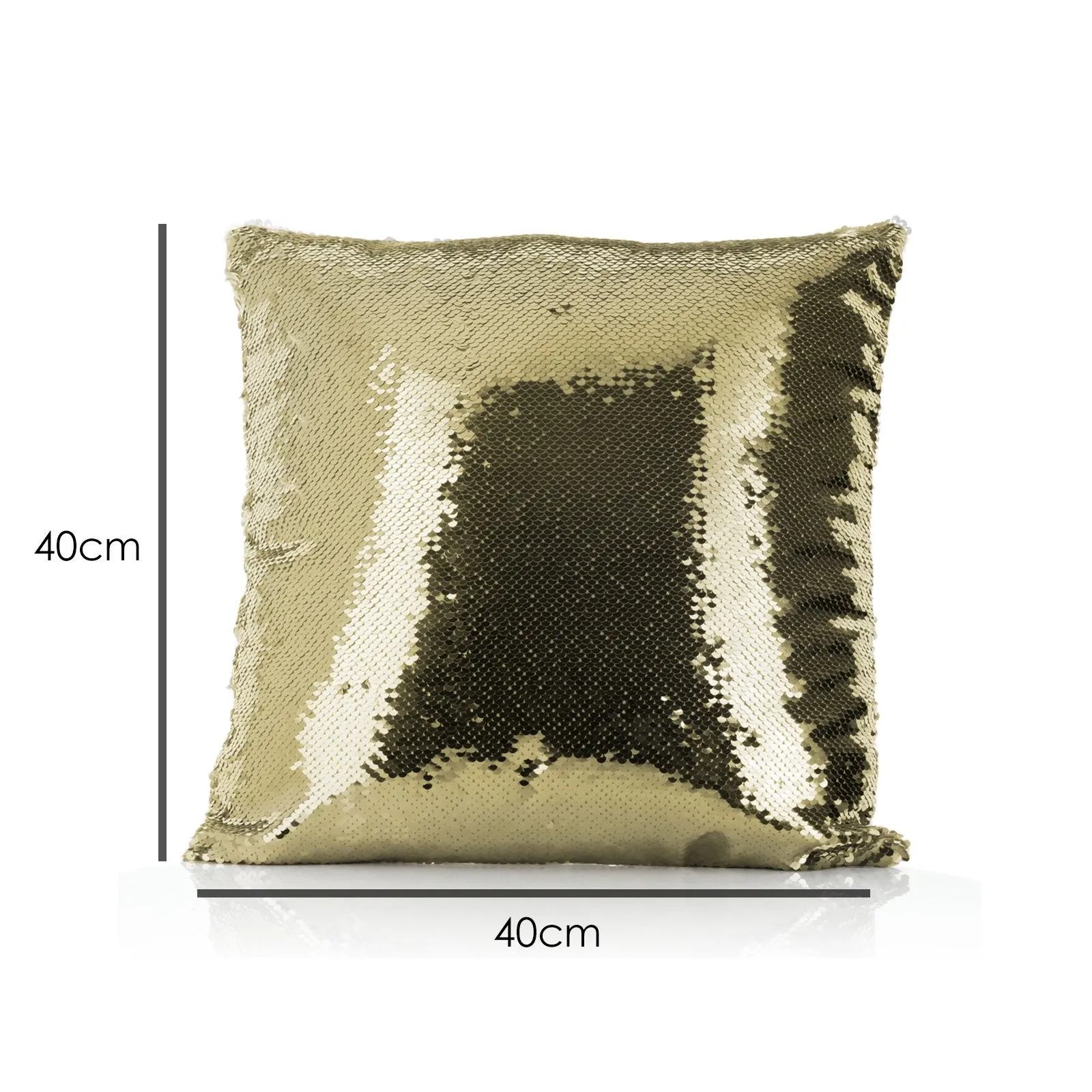 Personalised Sequin Cushion with Cute Text and Light Brown Hair Black Dress Tiara Ballerina