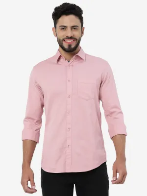Pink Solid Slim Fit Casual Shirt | JadeBlue
