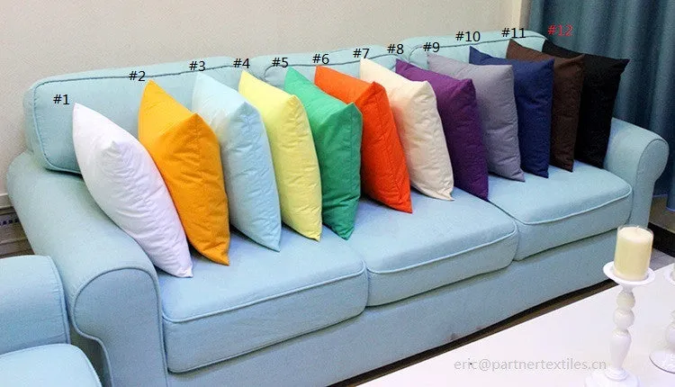 Plain dyed cotton canvas throw pillow & cushion cover