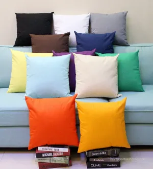Plain dyed cotton canvas throw pillow & cushion cover