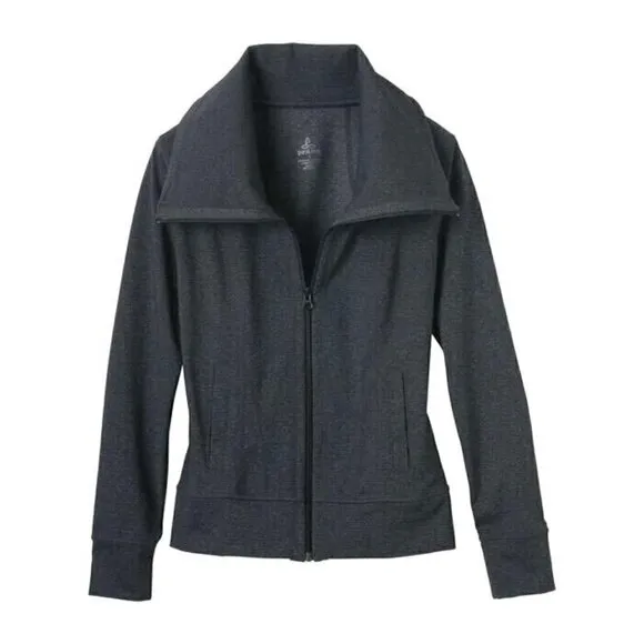 PrAna Cori Dark Grey Fitness Jacket S - EUC, Active, Outdoor, Gorp, Stretchy
