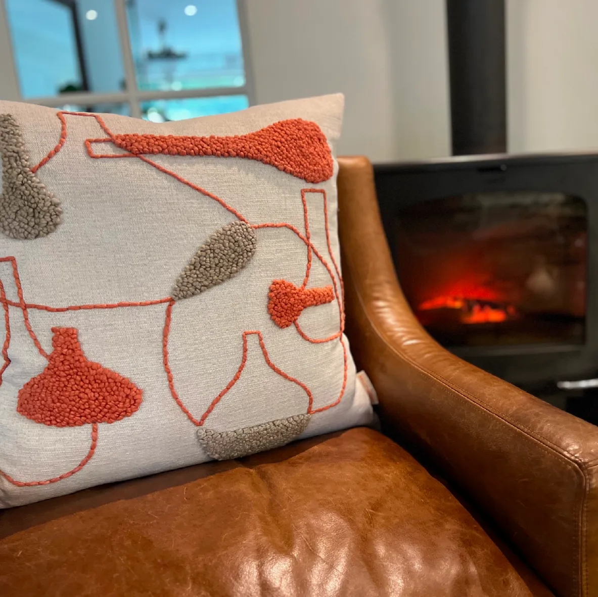 Punch Needle Scatter Cushion - Vessel Pattern 3 Sundown