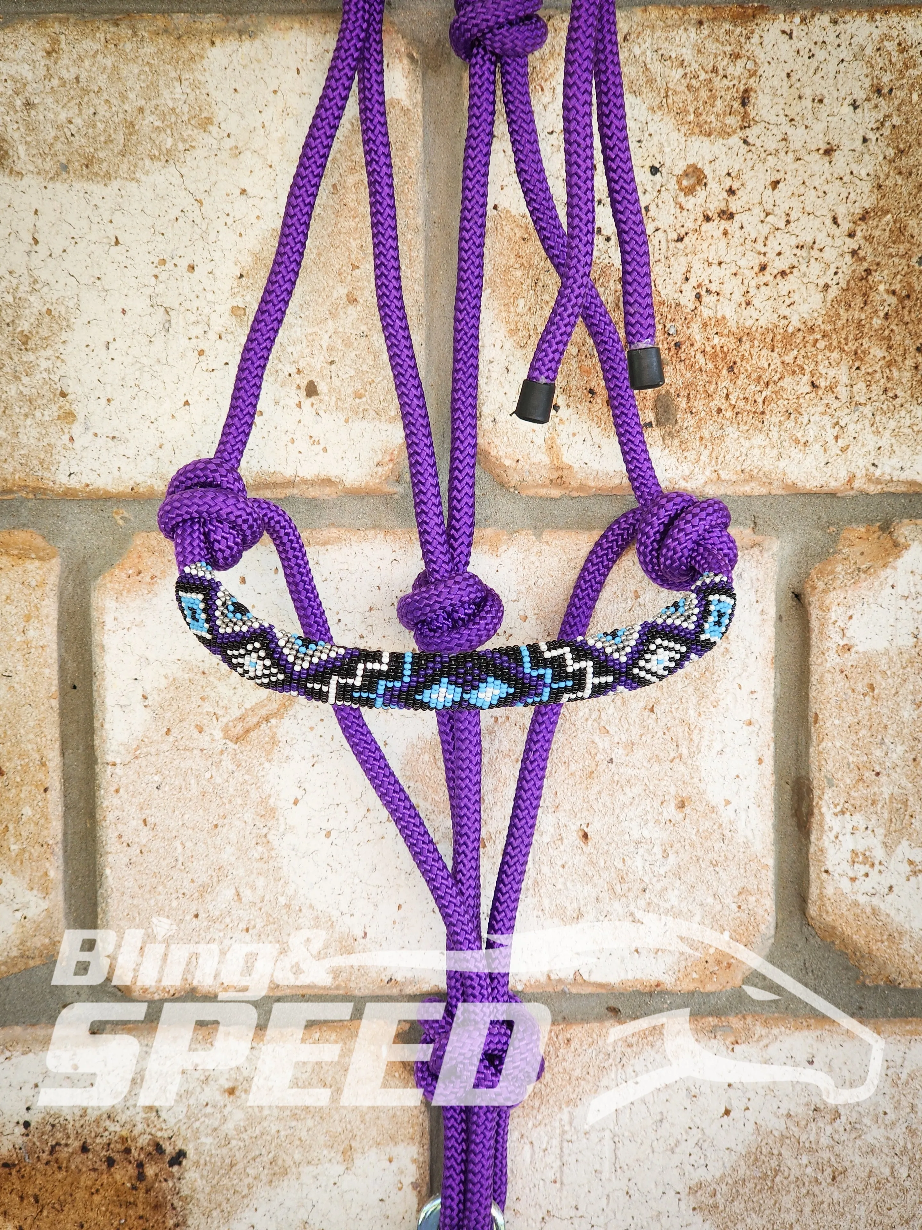 Purple Beaded Rope Halter