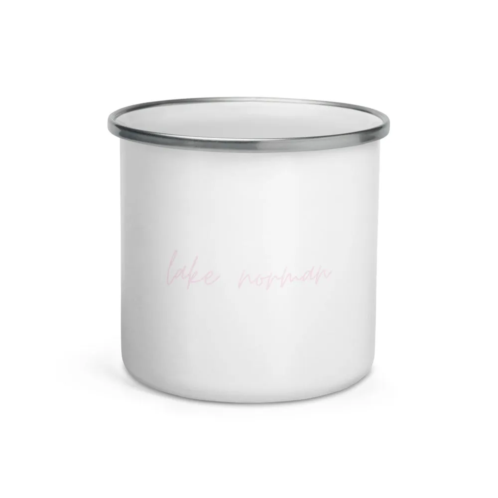 "Lake Norman- PINK" Enamel Mug