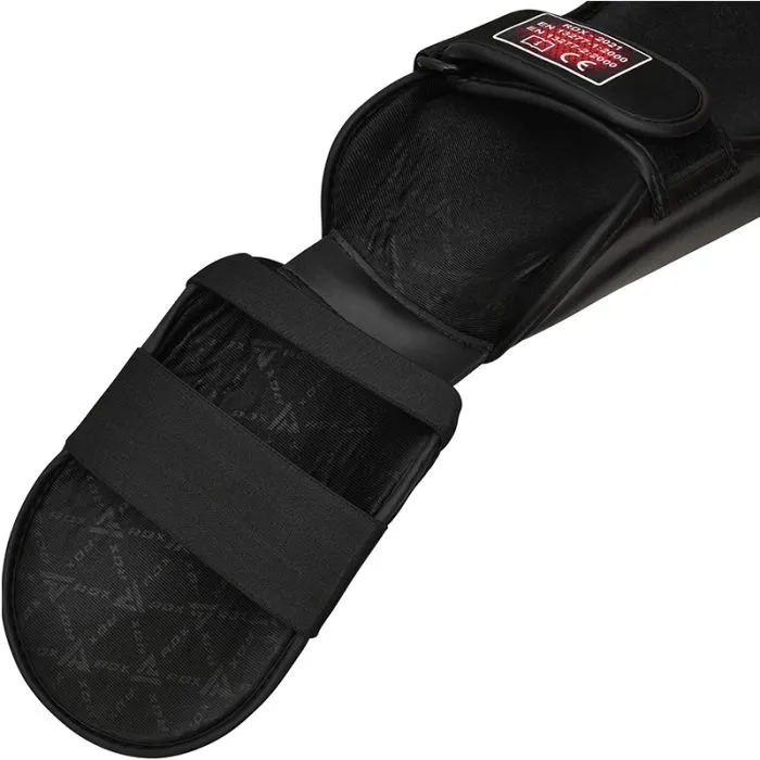 RDX T1 LEATHER SHIN INSTEP GUARDS-BLACK