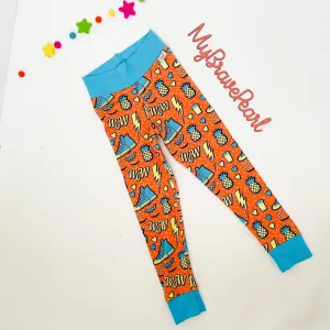Ready To Ship 5-6Y Orange Retro Leggings