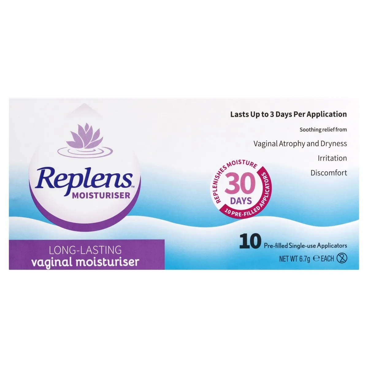 Replens Long Lasting Vaginal Moisturiser 10 Pack