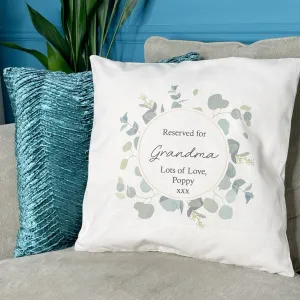 Reserved For Grandma Personalised Botanical Cushion