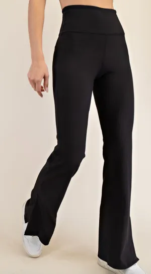 Roll On Ribbed Flares - Black