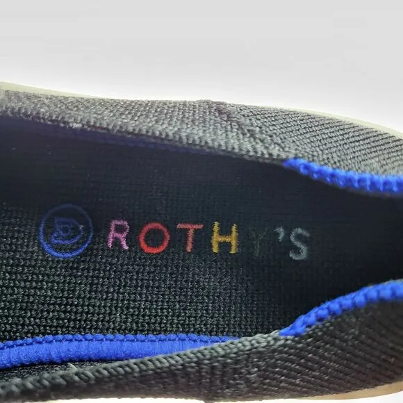 Rothys Knit Loafer Slip On Shoe Youth Boys Size 13 Black White Blue