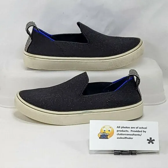 Rothys Knit Loafer Slip On Shoe Youth Boys Size 13 Black White Blue