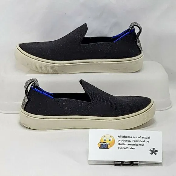 Rothys Knit Loafer Slip On Shoe Youth Boys Size 13 Black White Blue