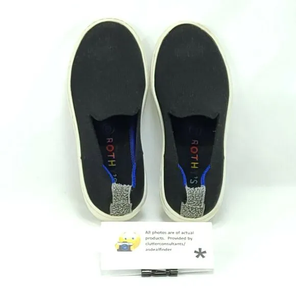 Rothys Knit Loafer Slip On Shoe Youth Boys Size 13 Black White Blue