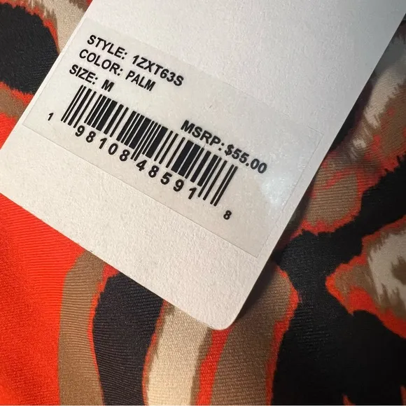 Sage Collective NWT Orange Palm Bra Tank and Shorts Active Set Medium