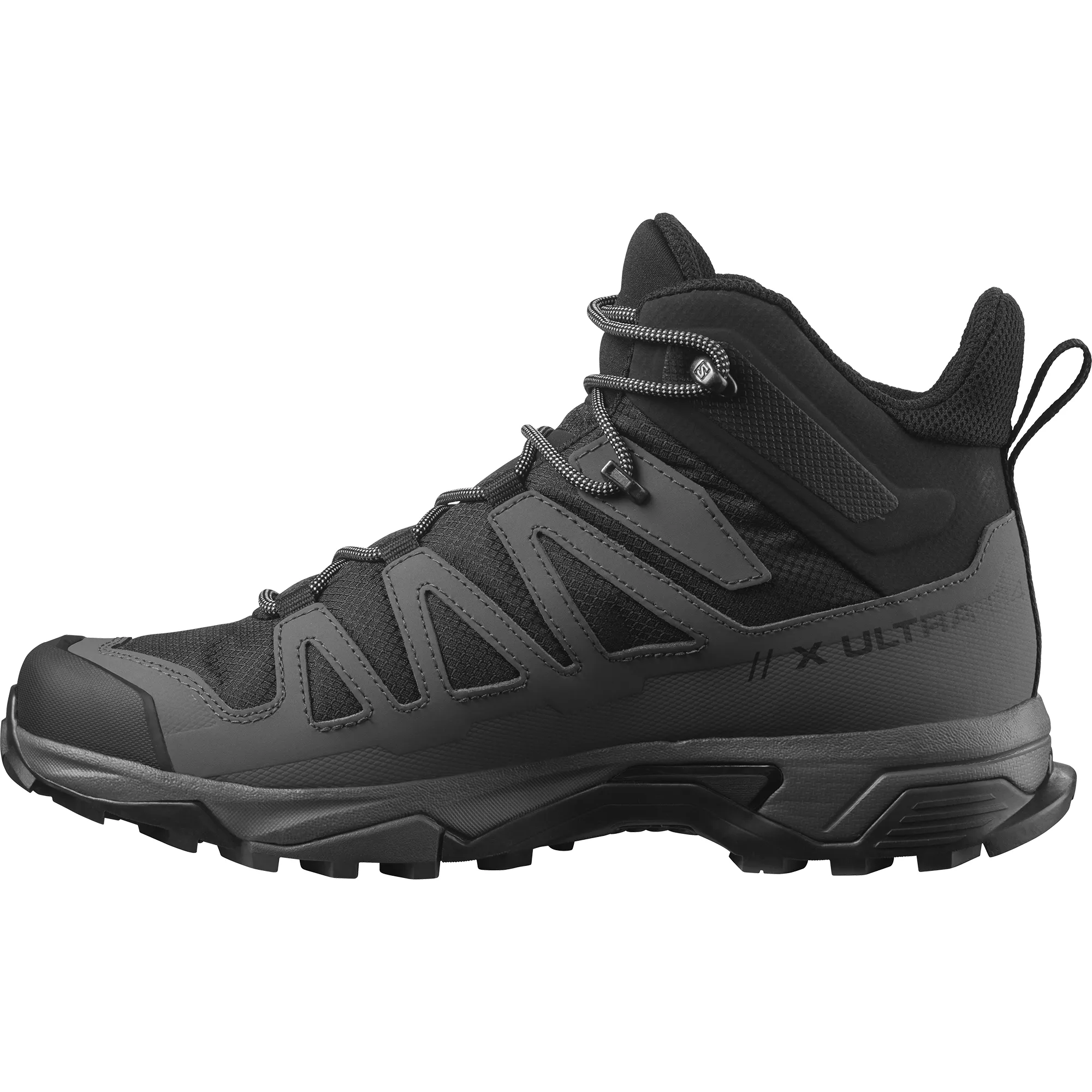 Salomon Men's X Ultra 4 Gore-Tex Mid Trail Boots - WIDE FIT (Black/Magnet/Pearl Blue)