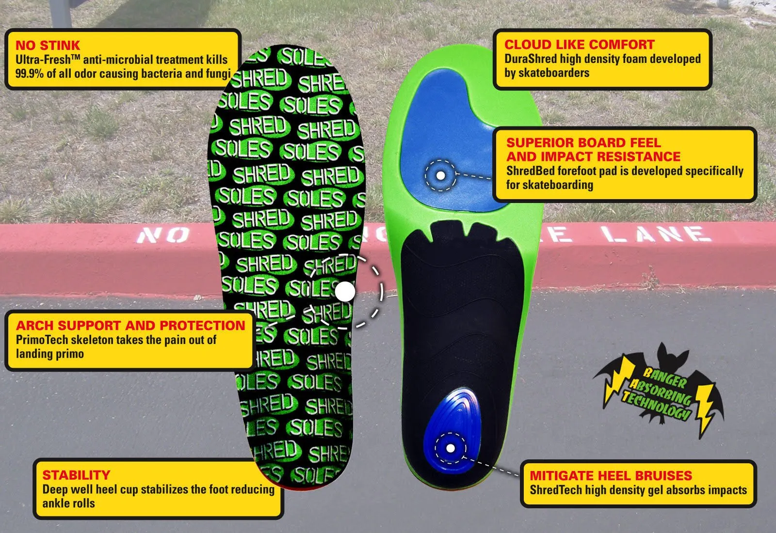 Scratch and Dent Performance Skateboarding Insoles