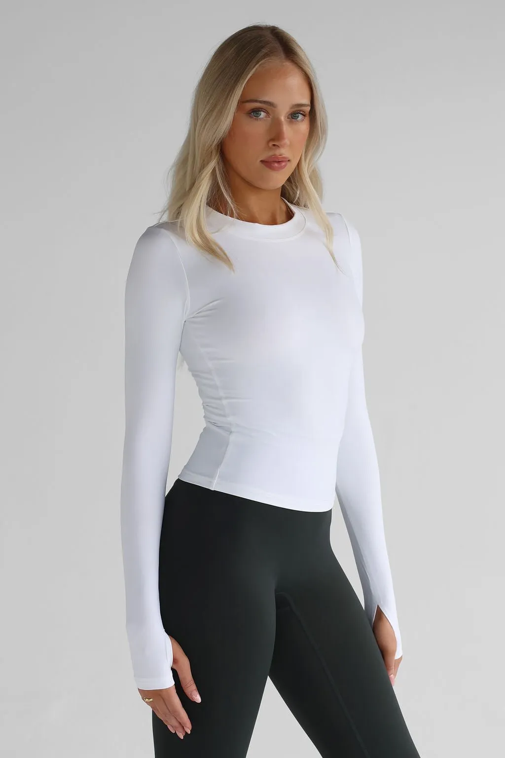 SCULPT Full Length Long Sleeve - White