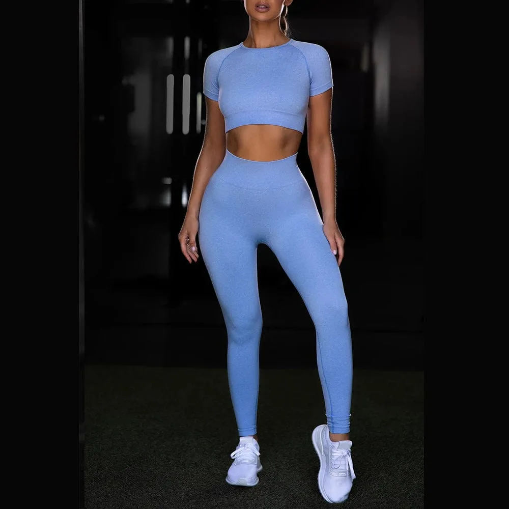 Seamless Yoga Sport Set Fitness Women Running