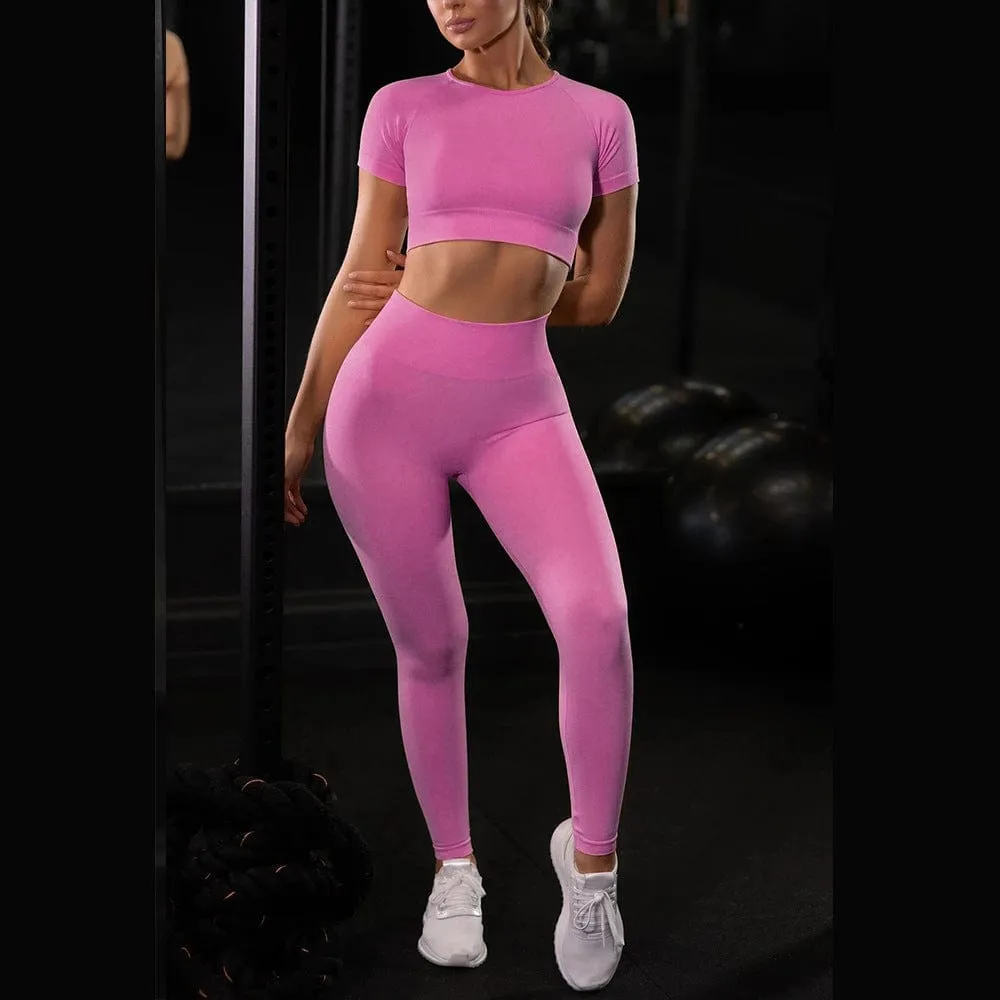 Seamless Yoga Sport Set Fitness Women Running