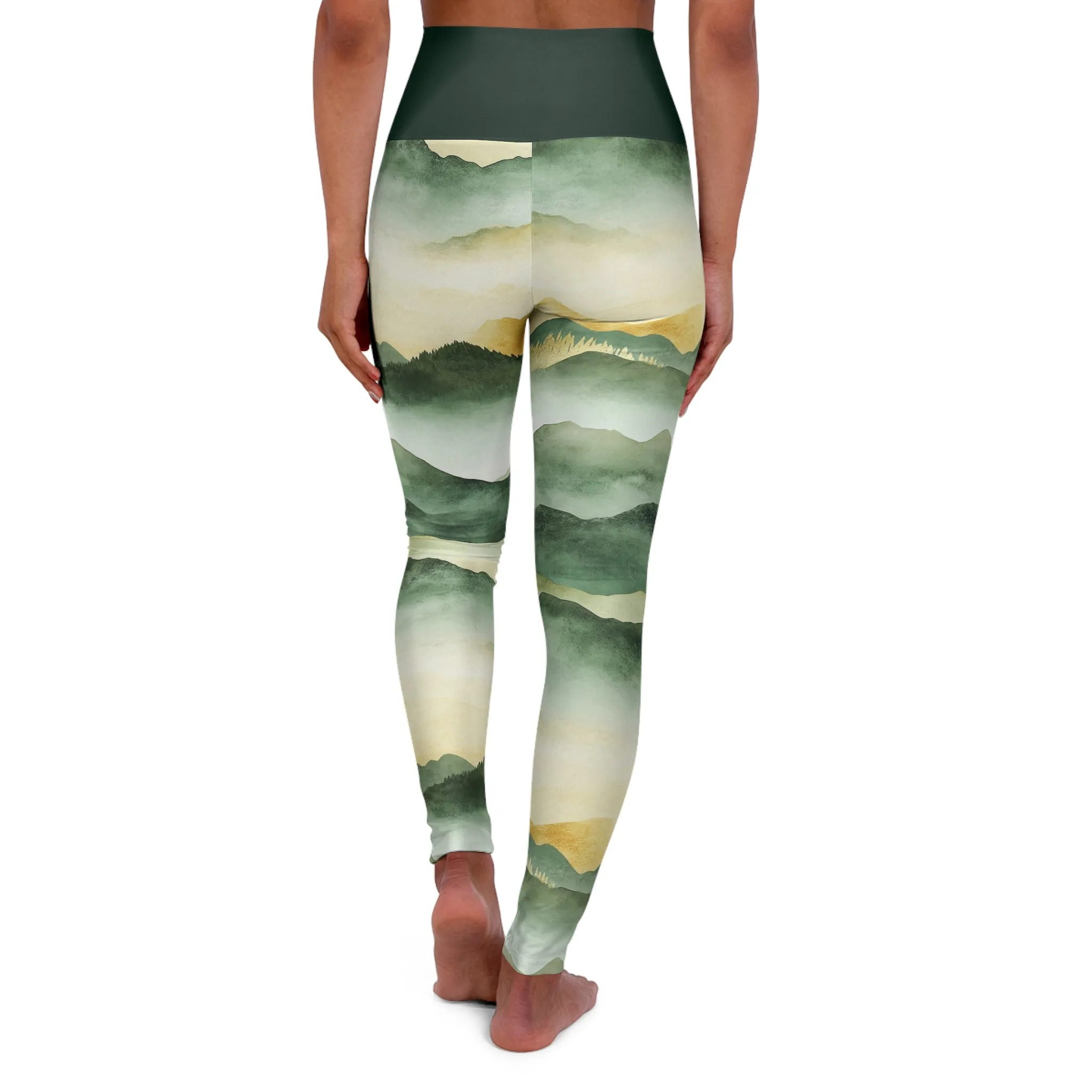 Shadowed Slopes High Waisted Yoga Leggings for Active Lifestyle