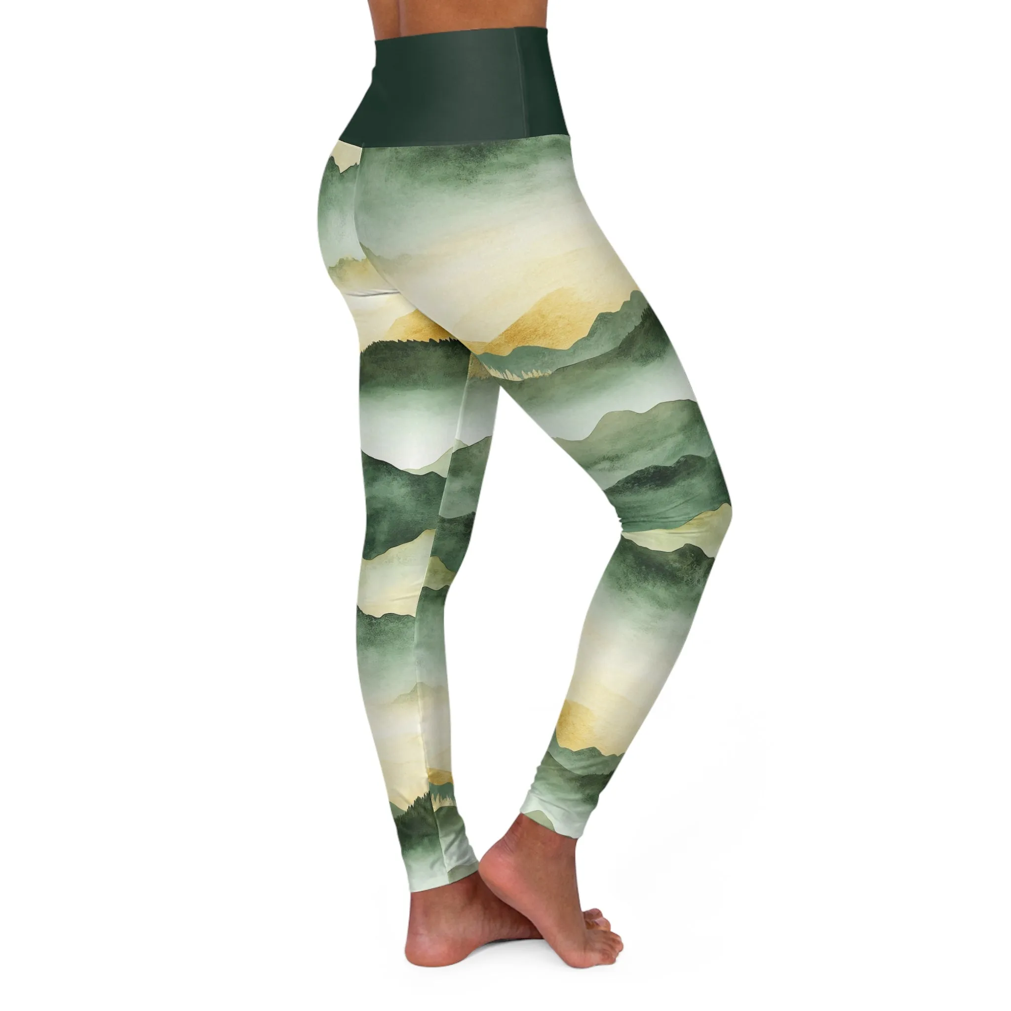 Shadowed Slopes High Waisted Yoga Leggings for Active Lifestyle
