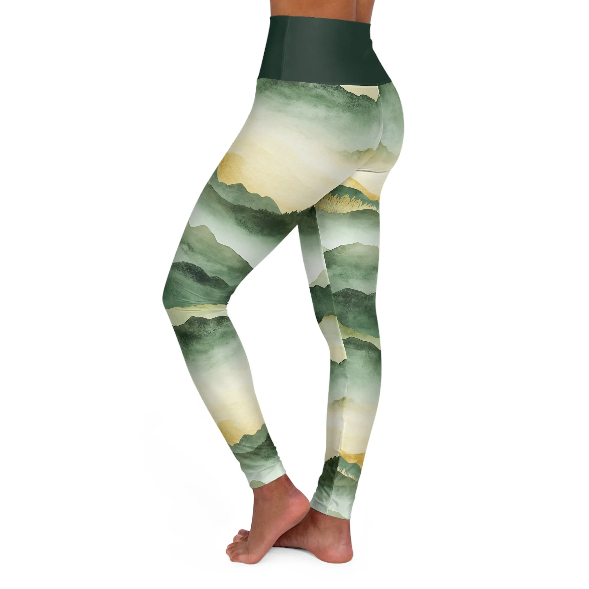 Shadowed Slopes High Waisted Yoga Leggings for Active Lifestyle