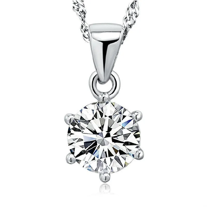 Silver Six Claw Silver Crystal Pendant