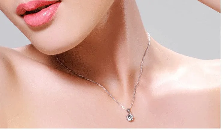 Silver Six Claw Silver Crystal Pendant