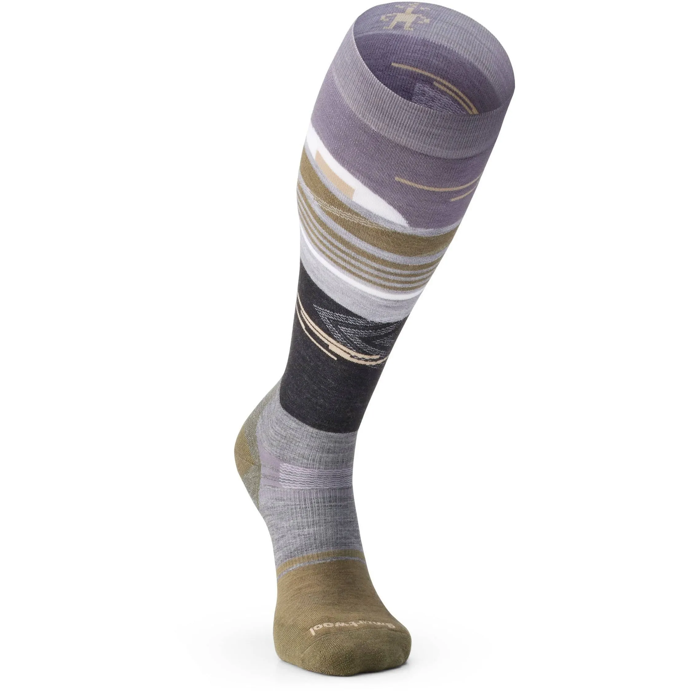 Smartwool Snowboard Targeted Cushion Broken Lines Pattern Over-The-Calf Socks