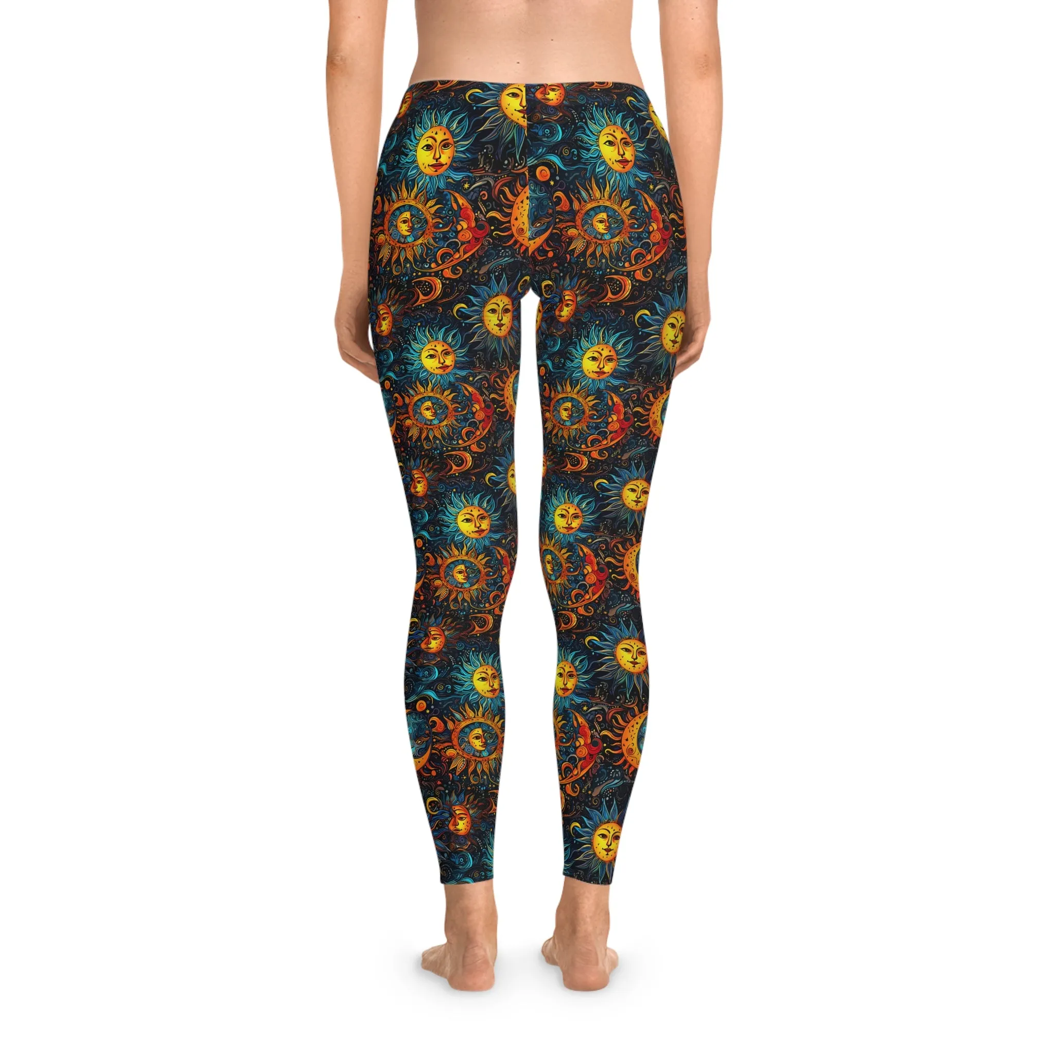 Solar Dreams Stretchy Leggings - Cosmic Yoga Pants for Freedom and Comfort