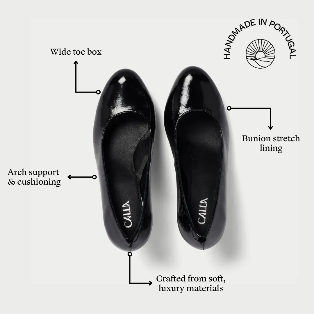 Sophia - Black Shine Leather