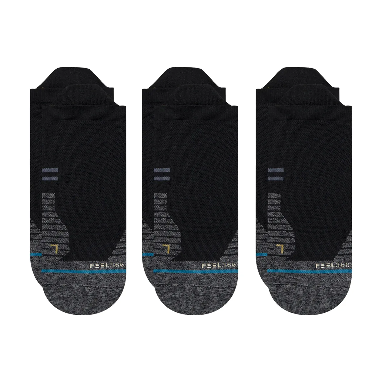 Stance Run Ultralight Tab Socks 3 Pack - Black
