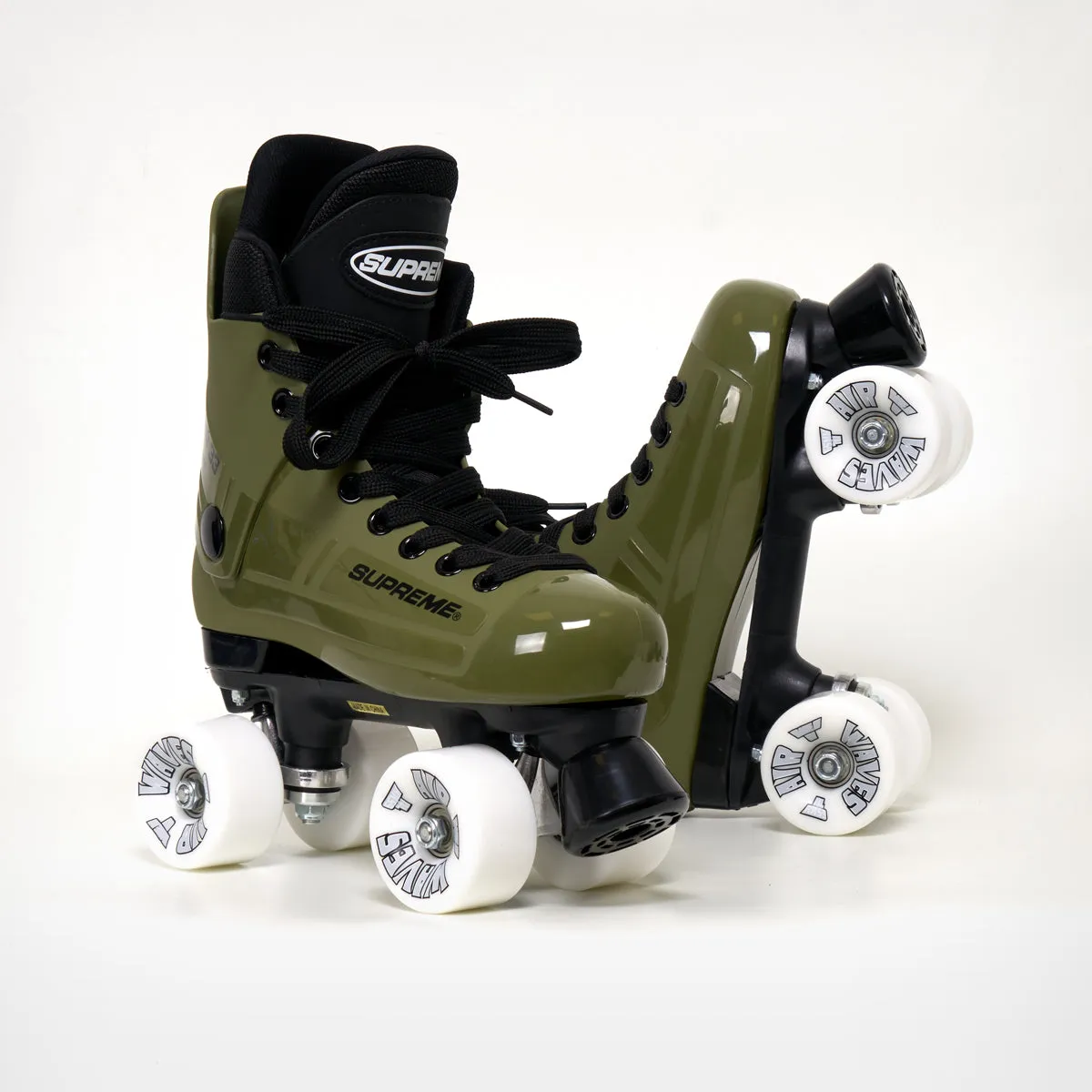 Supreme Turbo 33 Roller Skates (Bauer replacement) Army Green - Complete With Airwaves White Wheels (Various Colours)