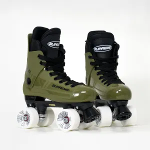 Supreme Turbo 33 Roller Skates (Bauer replacement) Army Green - Complete With Airwaves White Wheels (Various Colours)