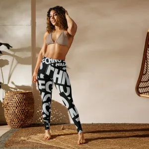 Techno Yoga Leggings, Activewear Fitness Leggings, Performance Wear, Workout Pants, Gym Leggings, Music Lover Gift