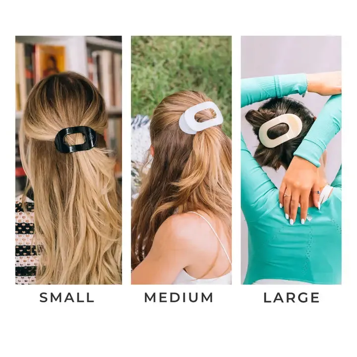 Teleties Flat Mistletoe Large Hair Clip Green