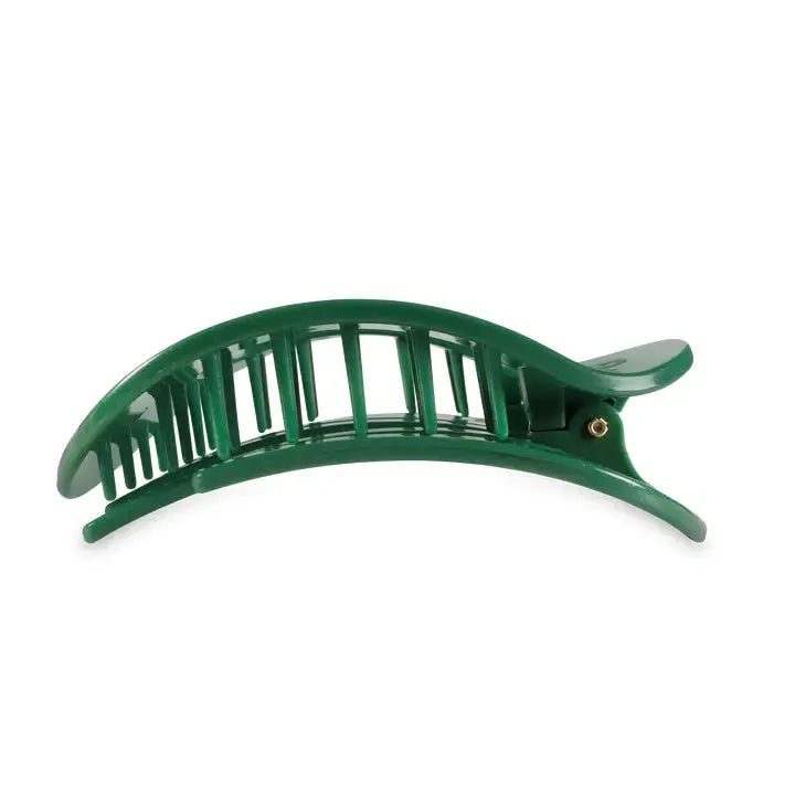 Teleties Flat Mistletoe Large Hair Clip Green