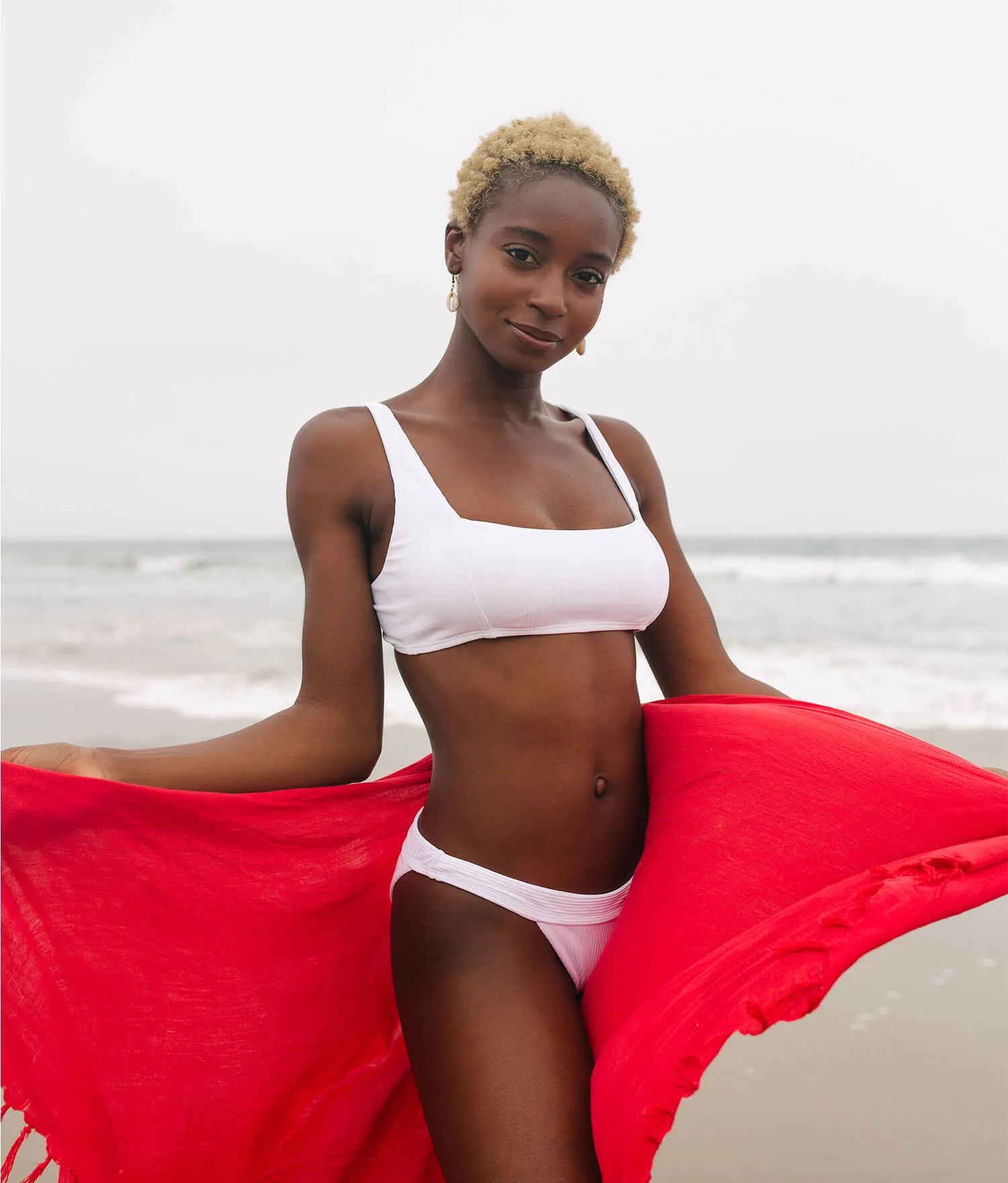The Havana Bikini Top - Ribbed - White