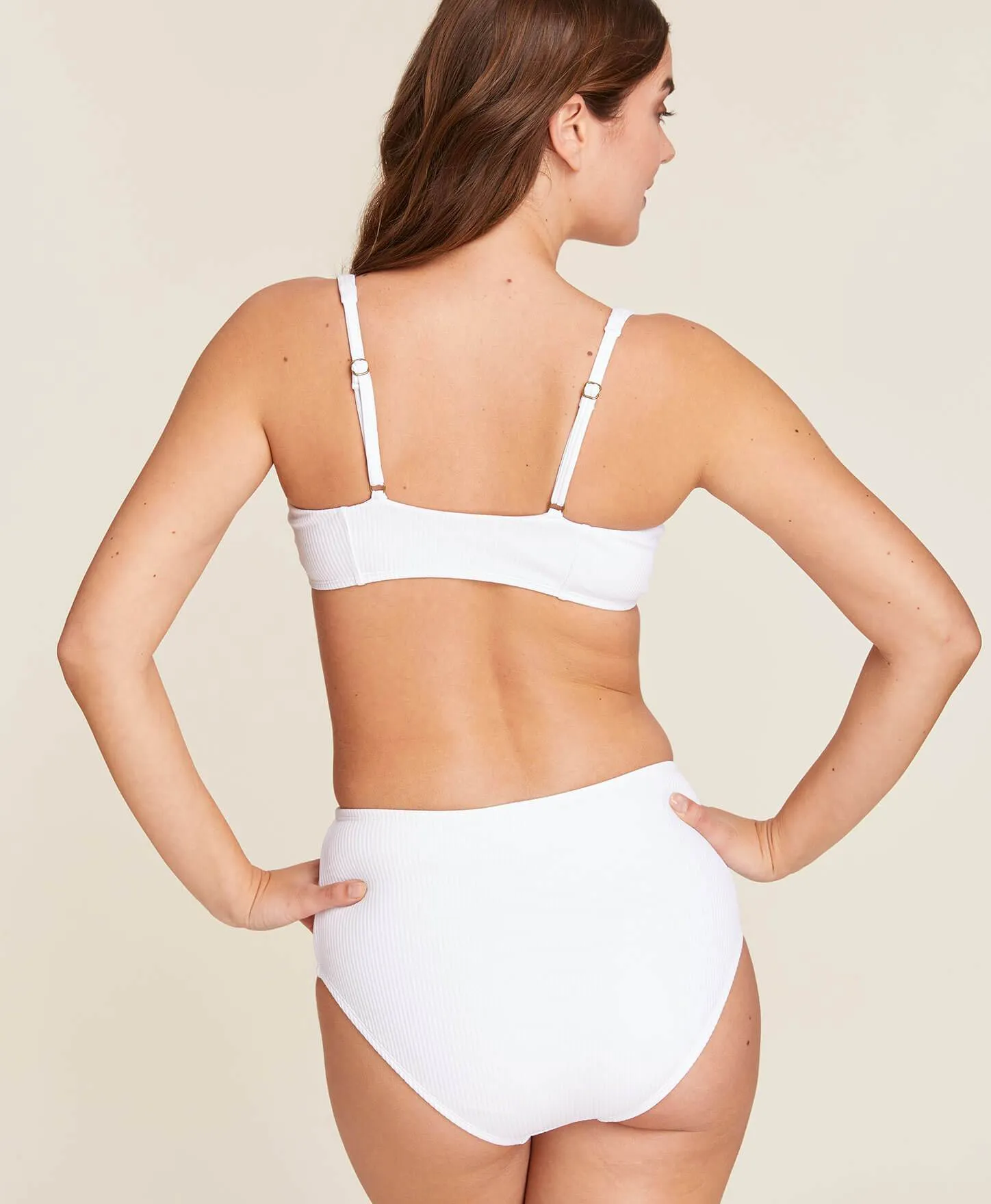 The Havana Bikini Top - Ribbed - White