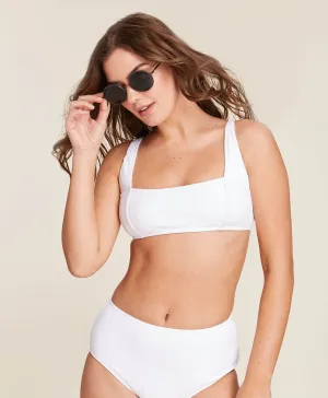 The Havana Bikini Top - Ribbed - White