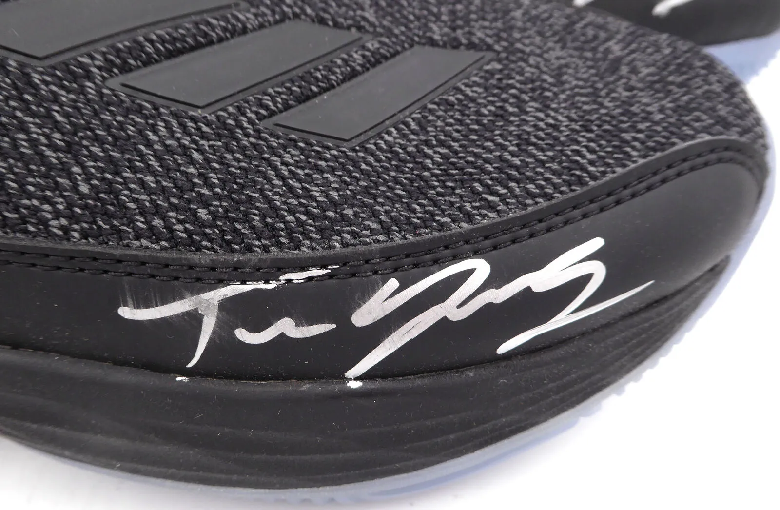 Trae Young Autographed Adidas Shoe Hawks 12.5 (Smudged) Beckett BL93435