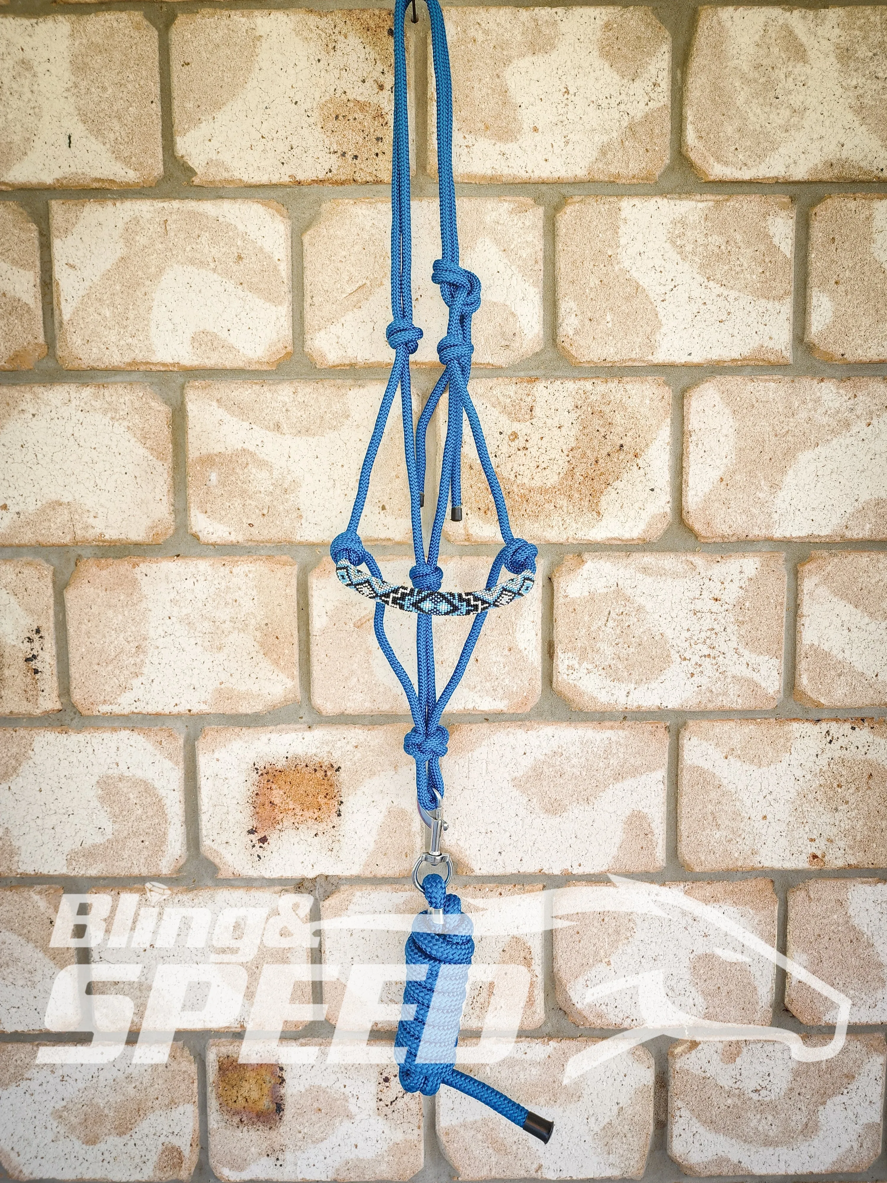 Turqouise Beaded Rope Halter