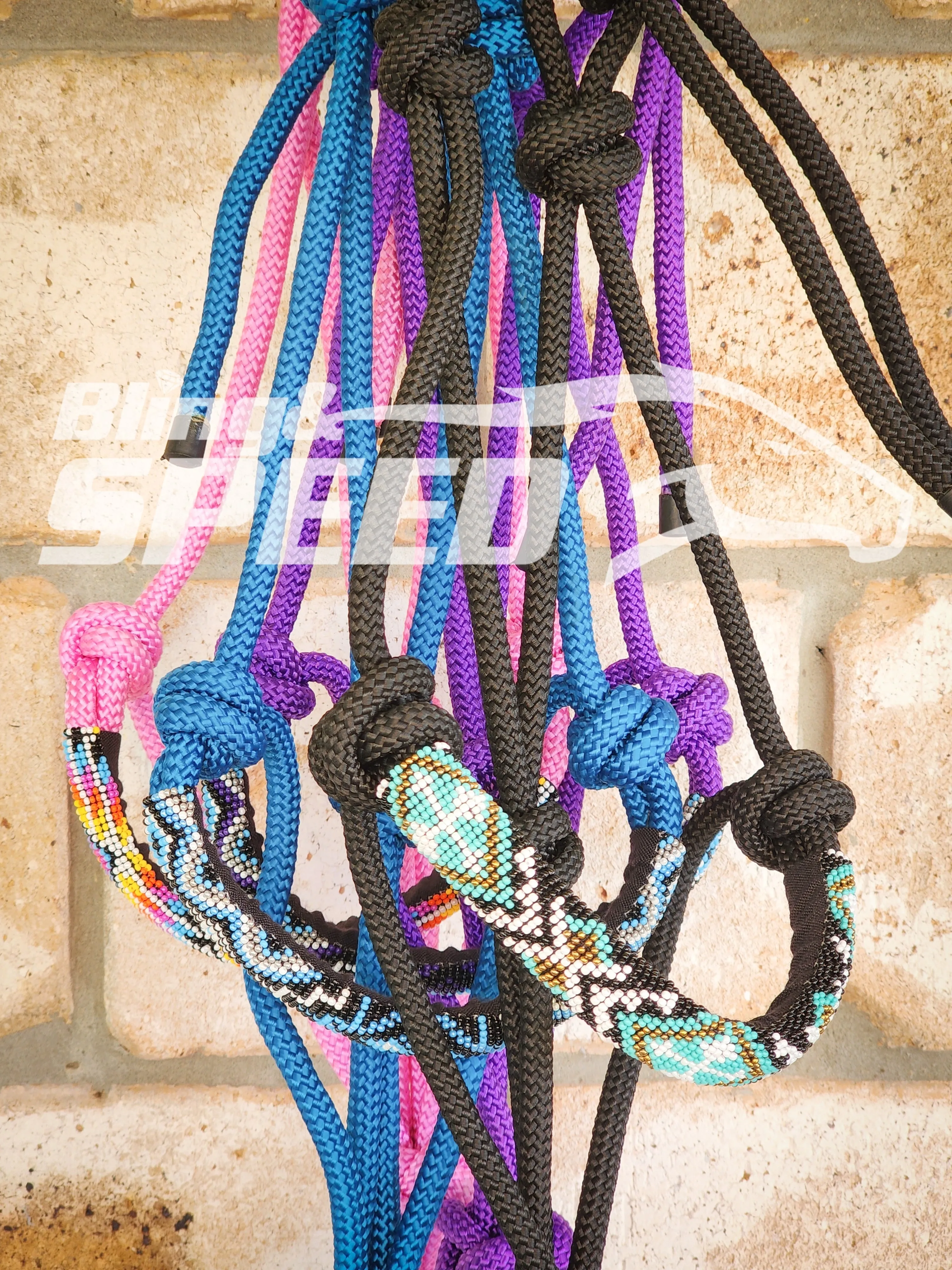 Turqouise Beaded Rope Halter