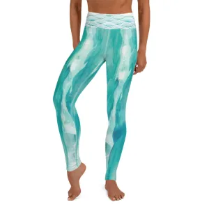 Turquoise Watercolor - Yoga Leggings