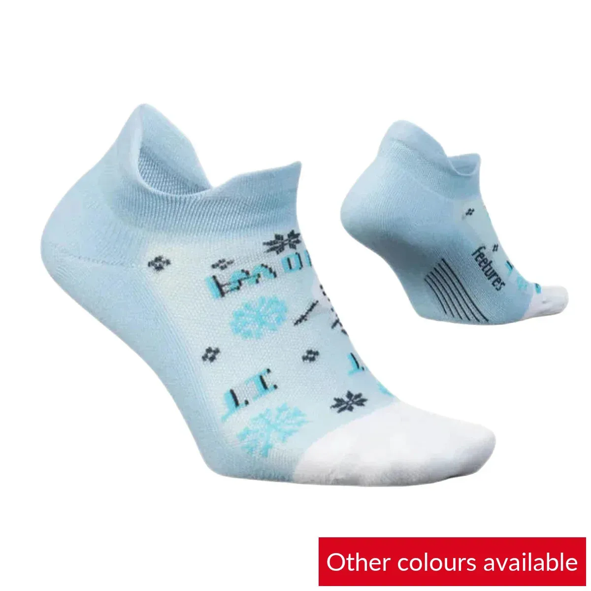 Unisex Feetures Elite Light Cushion No Show Festive Socks