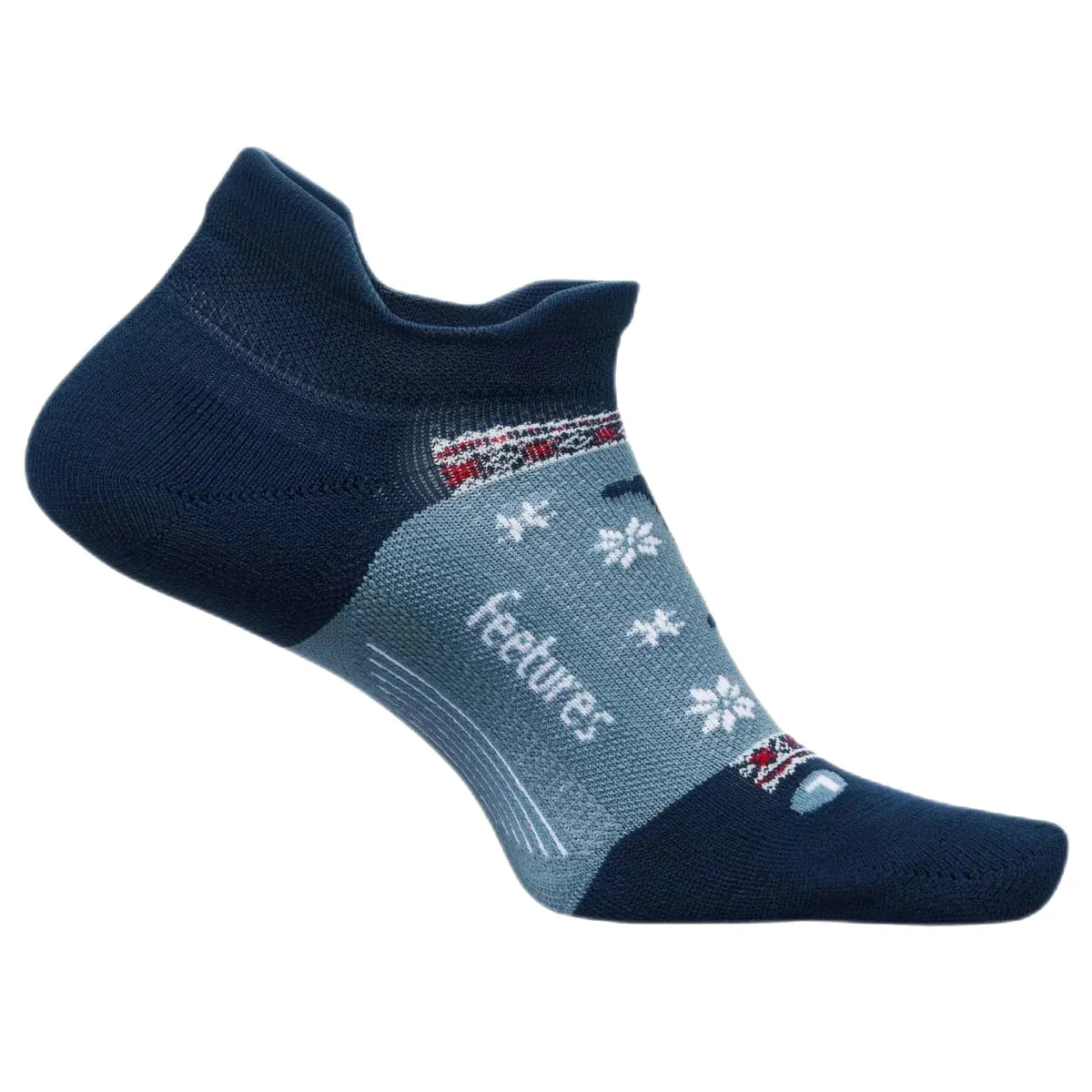 Unisex Feetures Elite Light Cushion No Show Festive Socks